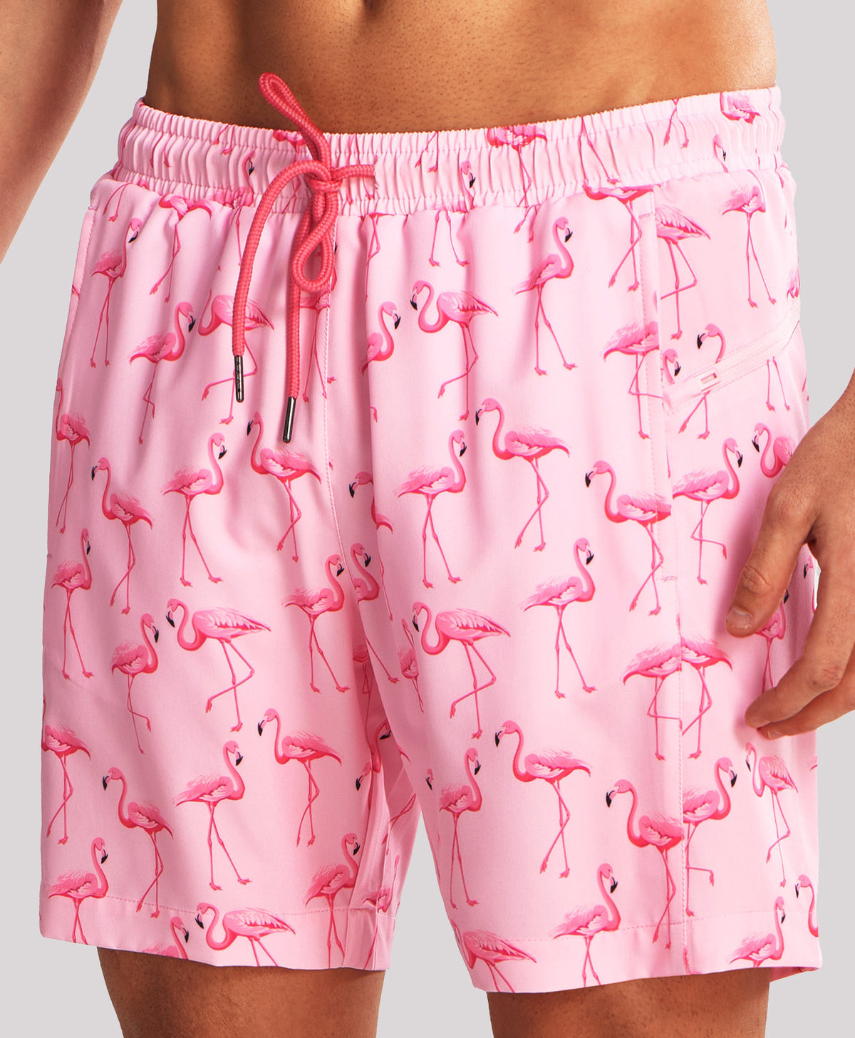 
Men's 2-in-1 High-Stretch 7" Swim Trunks with Pockets — FLAMINGO