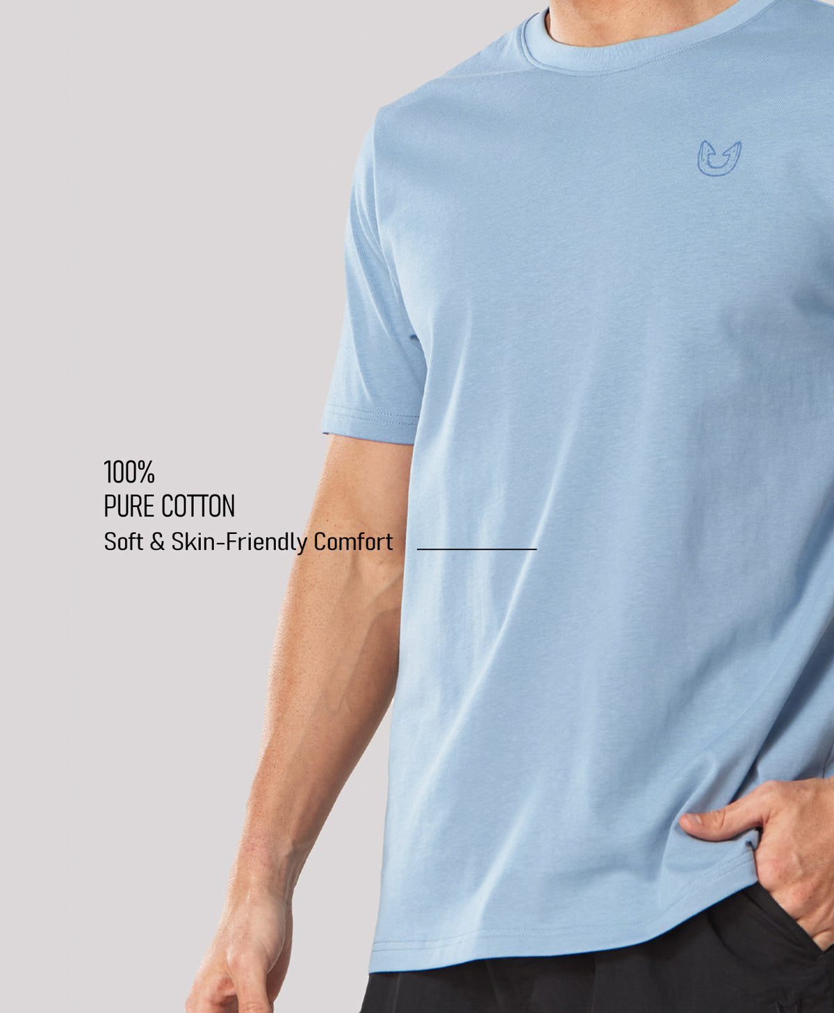 
Men's Soft 100% Cotton Graphic T-Shirts — Blue Stone