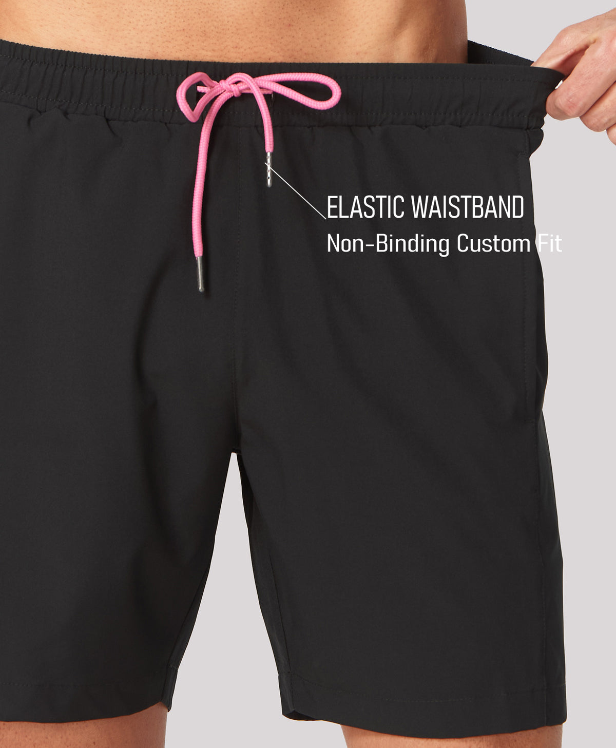 
Men's 2-in-1 High-Stretch 7" Swim Trunks with Pockets — BLACK