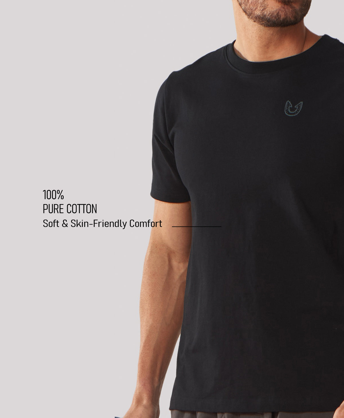 
Men's Soft 100% Cotton Graphic T-Shirts — Black
