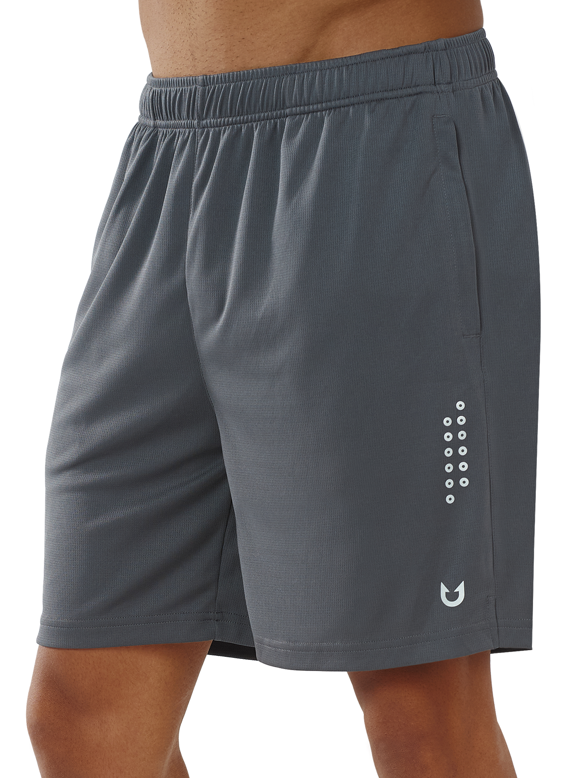 Men's 7-inch Dark Grey Mesh Tennis Sweat Shorts with Pockets Elasticated Waist