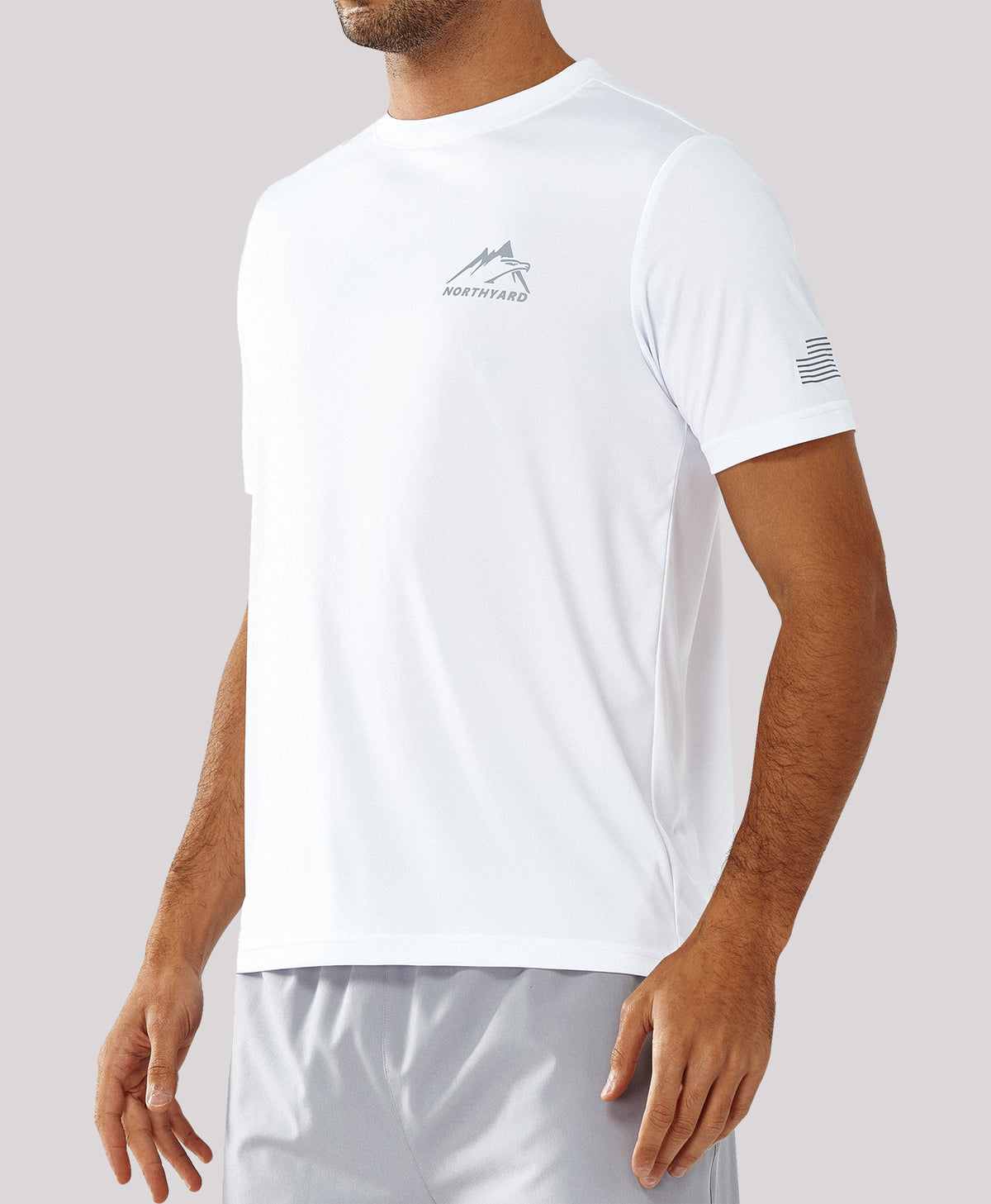 
Men's Athletic Running T-Shirts Short Sleeve Workout Dry fit Gym Sport — WHITE