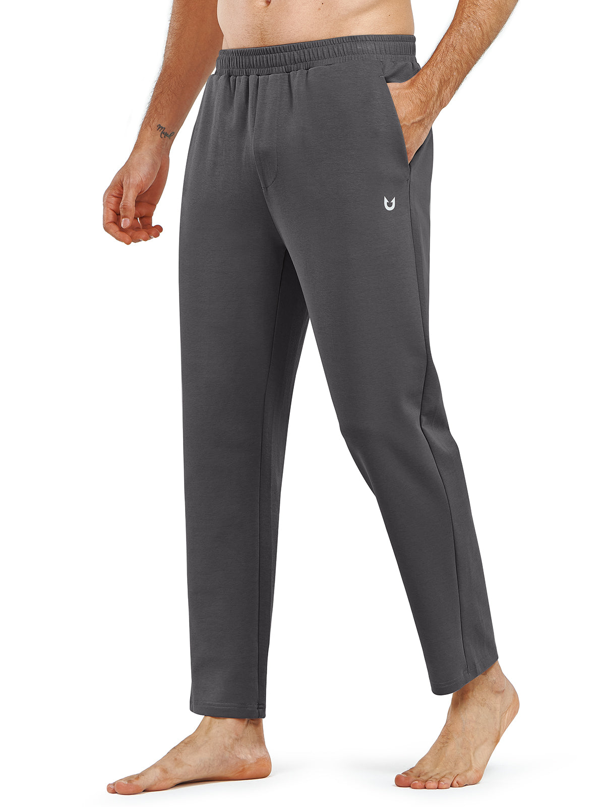 Men's Cotton Yoga Sweatpants Casual Athletic Straight Leg with Pockets