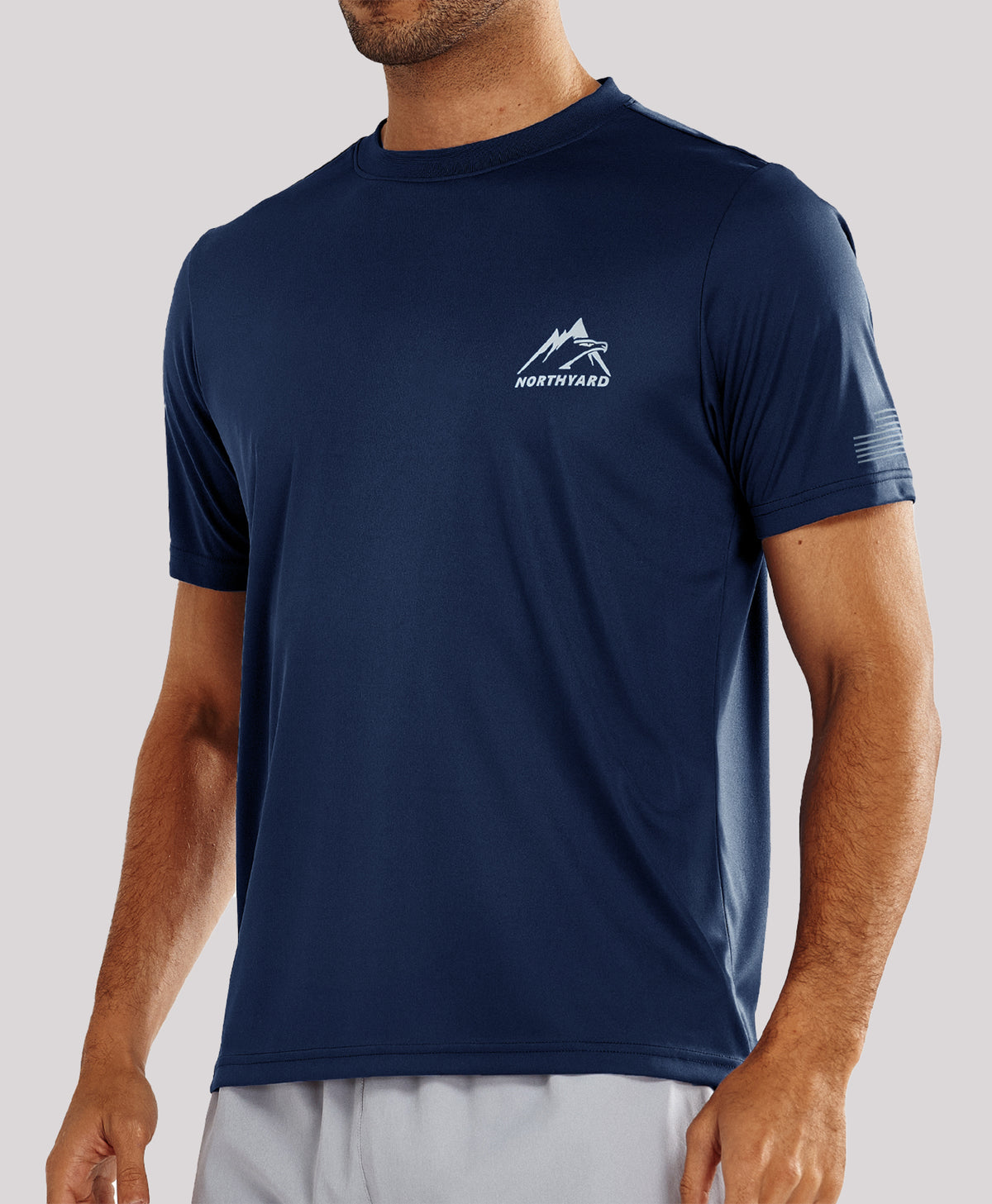 
Men's Athletic Running T-Shirts Short Sleeve Workout Dry fit Gym Sport — Navy