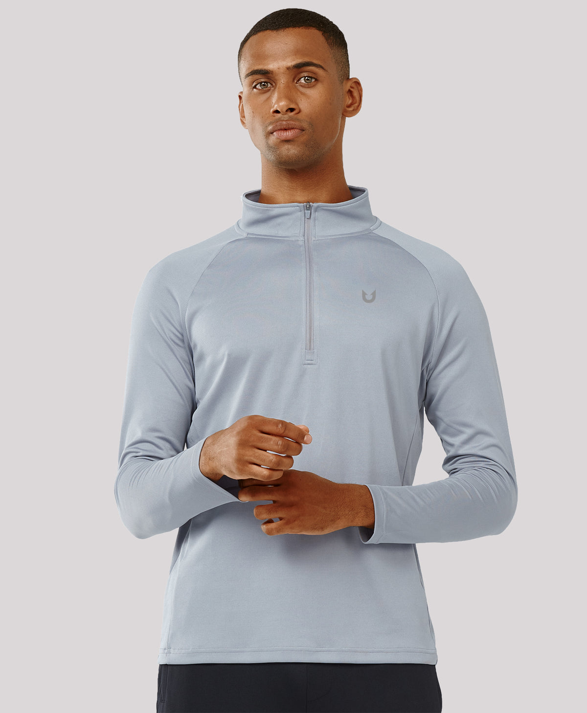 
Men's 1/4 Zip Athletic Pullover Shirts Lightweight — Light Grey