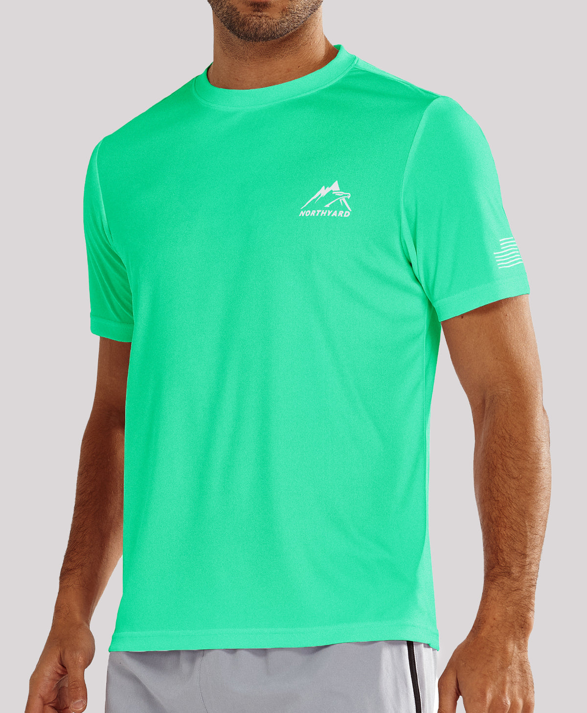 
Men's Athletic Running T-Shirts Short Sleeve Workout Dry fit Gym Sport — Mint Green