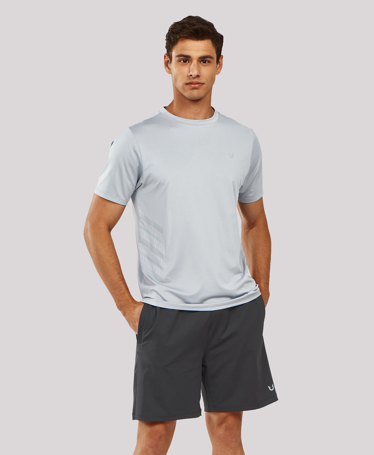 
Men's Breathable V2.0 Performance Workout T-Shirts — Light Grey