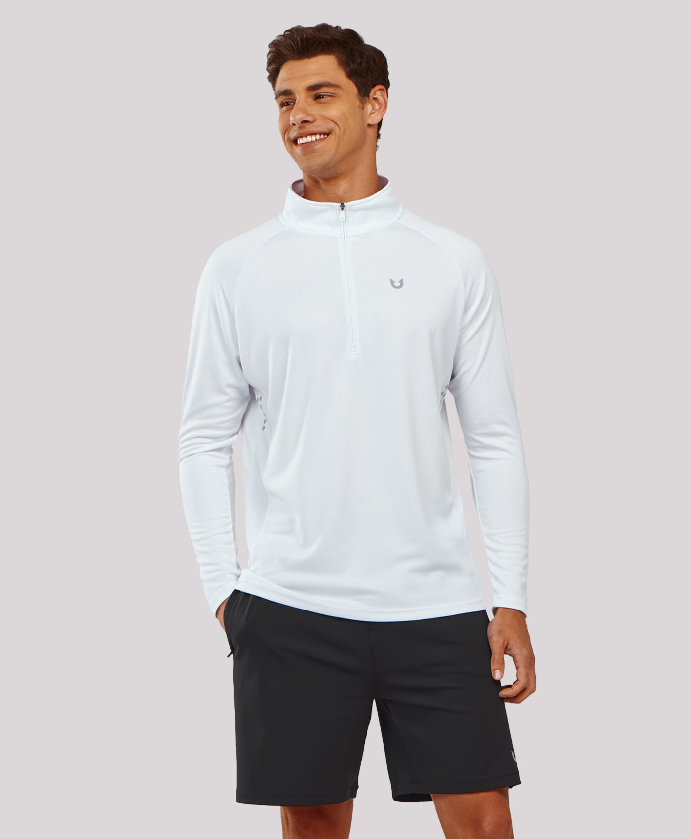 Northyard Men's 1/4 Zip Athletic Pullover Shirts Lightweight Long Sleeve Running Sweatshirt
#color_White