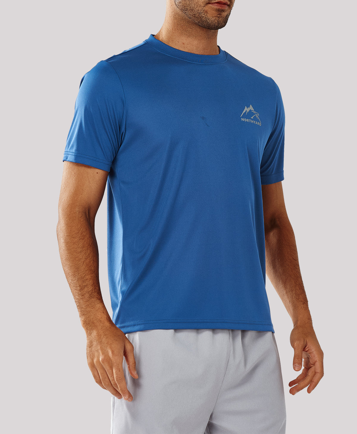 
Men's Athletic Running T-Shirts Short Sleeve Workout Dry fit Gym Sport — Dark Blue