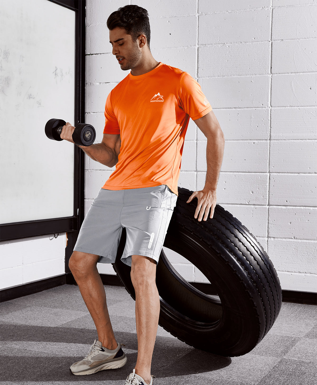 
Men's Athletic Running T-Shirts Short Sleeve Workout Dry fit Gym Sport — Orange