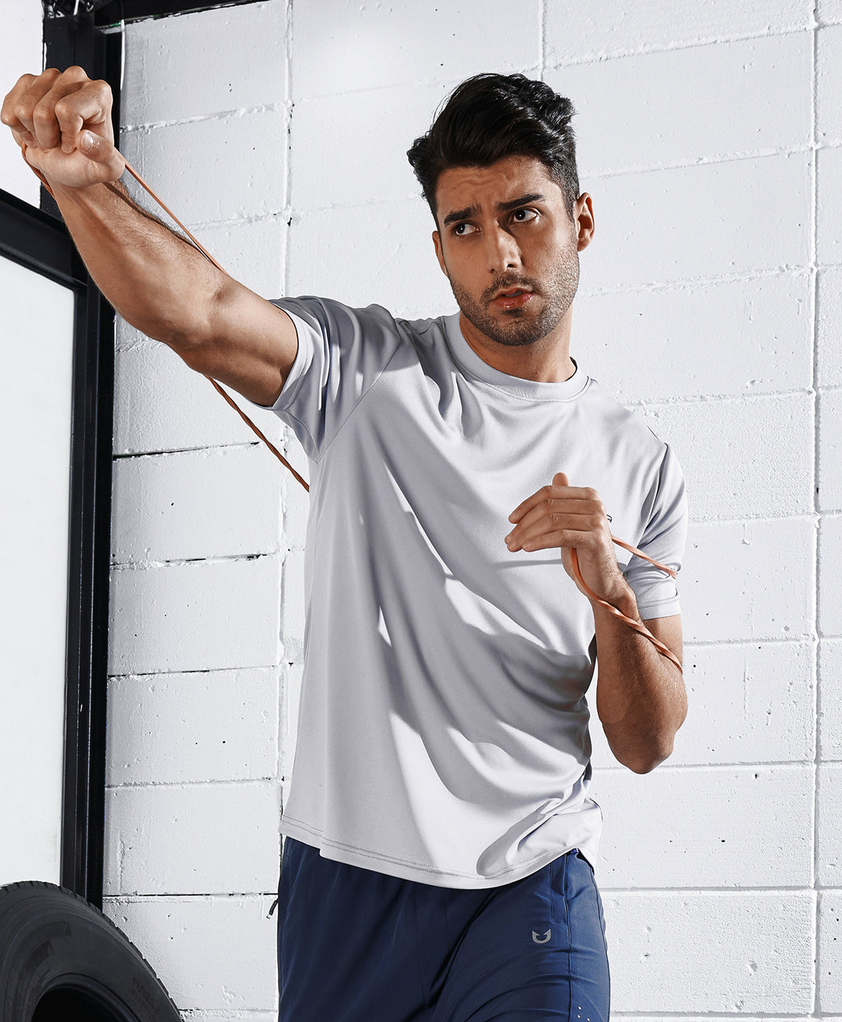 
Men's Athletic Running T-Shirts Short Sleeve Workout Dry fit Gym Sport — Light Grey