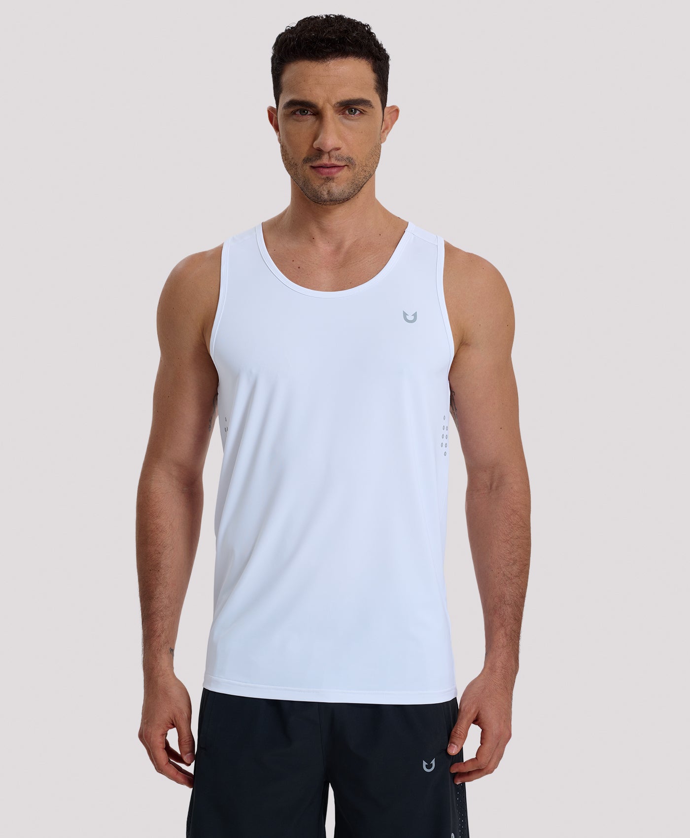 Northyard Men's UPF50+ Workout Tank Top Lightweight Quick-dry Running Sleeveless #color_white