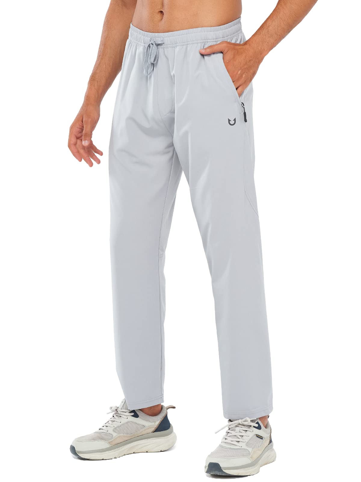 Northyard Men's Light Grey Athletic Works Sweatpants Lightweight with Pockets for Gym Track