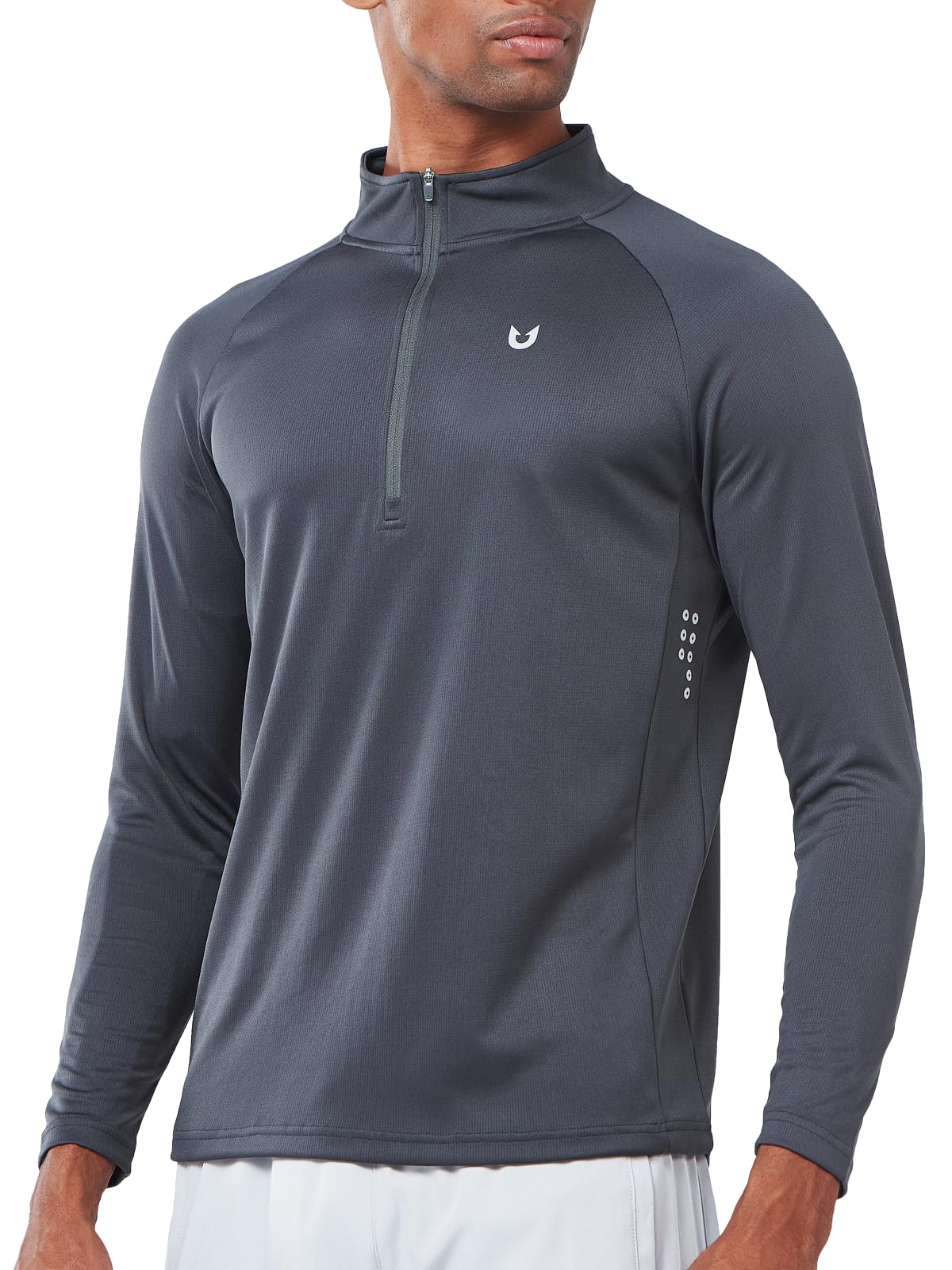 Men's Dark Grey Quarter 1/4 Zip Sweatshirt Pullover lightweight Athletic Shirts