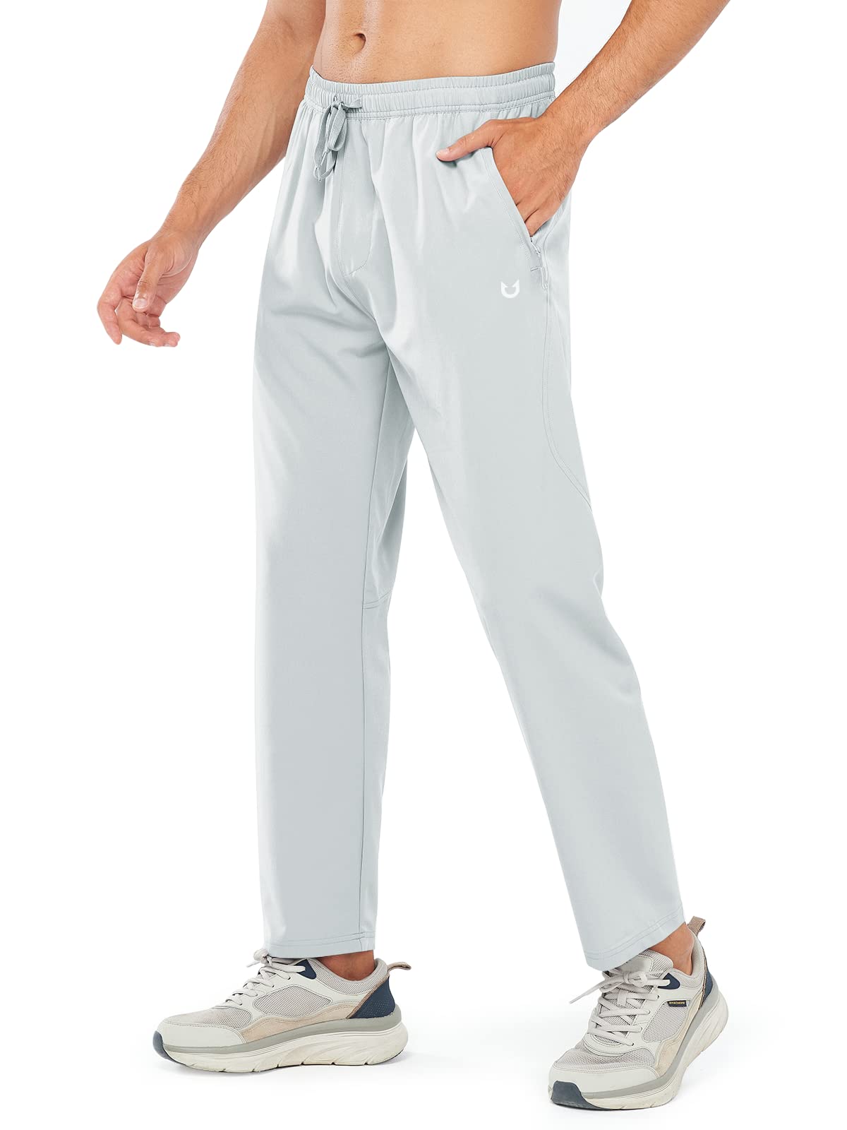 Northyard Men's Glacier Grey Athletic Works Sweatpants Lightweight with Pockets for Gym Track
