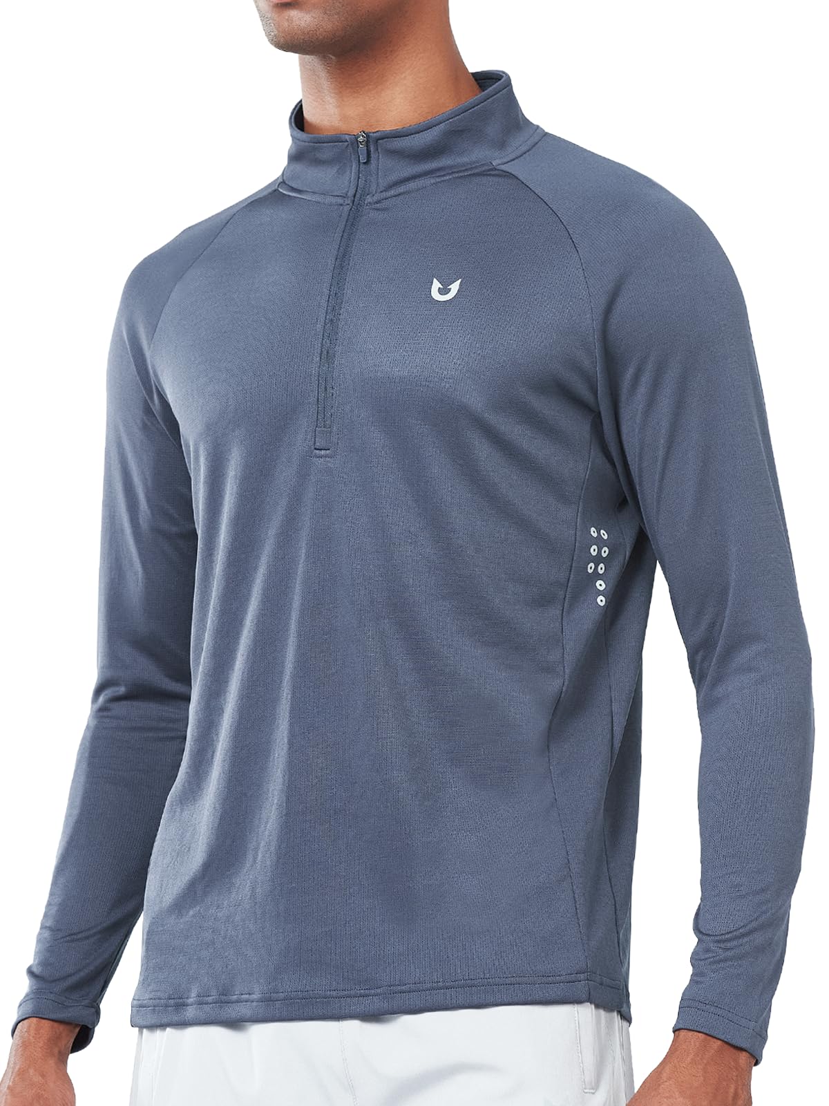 Men's Cool Grey Quarter 1/4 Zip Sweatshirt Pullover lightweight Athletic Shirts