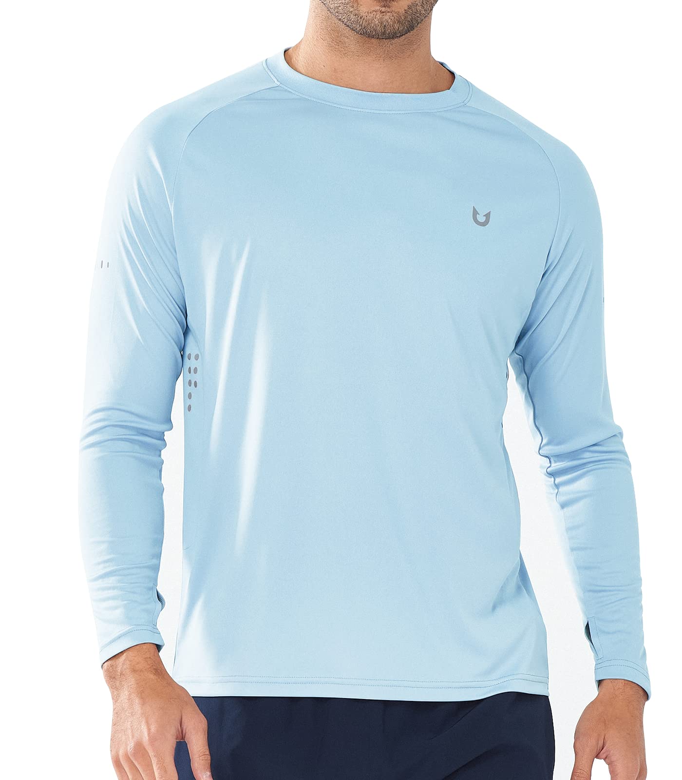 Northyard Men's Sky Blue Lightweight Long Sleeve Running Shirts Fishing Sun Undershirts