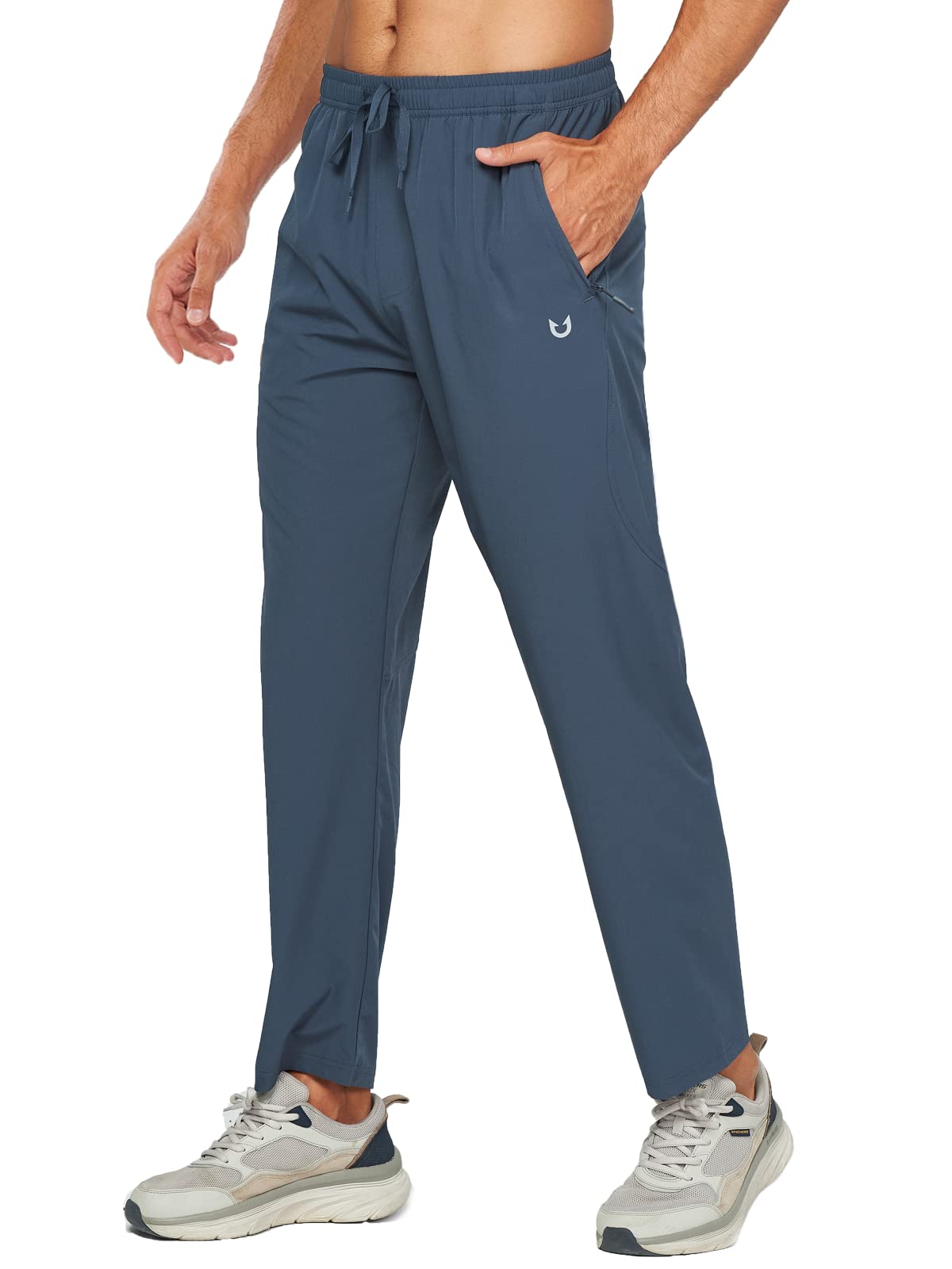 Northyard Men's Cool Grey Athletic Works Sweatpants Lightweight with Pockets for Gym Track
