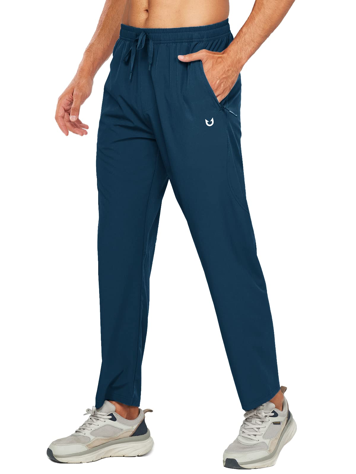 Northyard Men's Sea Blue Athletic Works Sweatpants Lightweight with Pockets for Gym Track