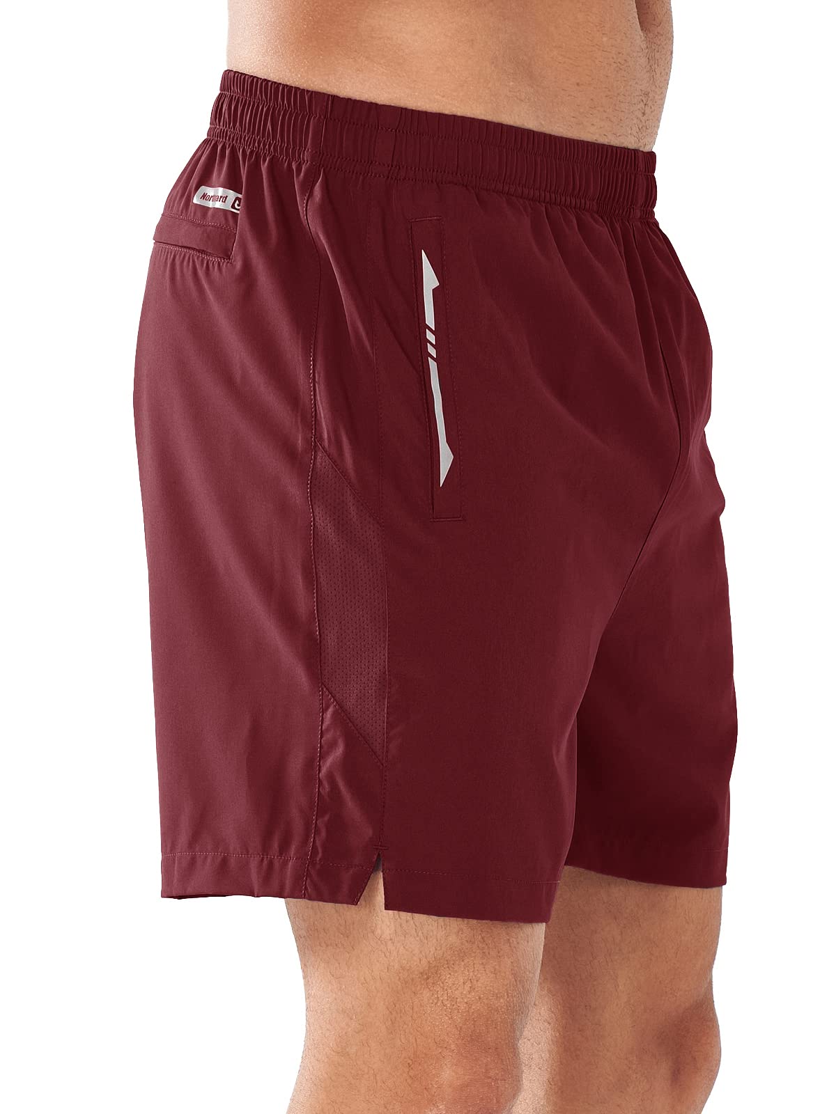 Men’s Wine 5 Inch Inseam Sweat Shorts Side