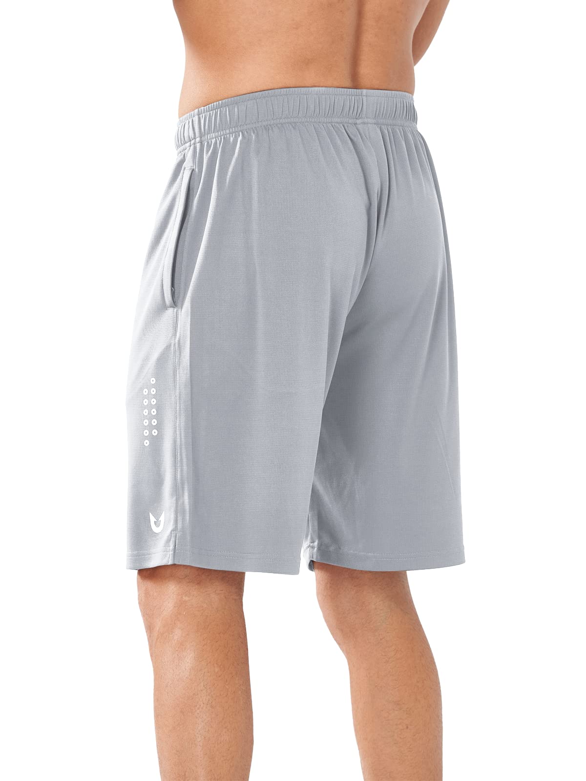 Men's Light Grey Basketball Shorts Back