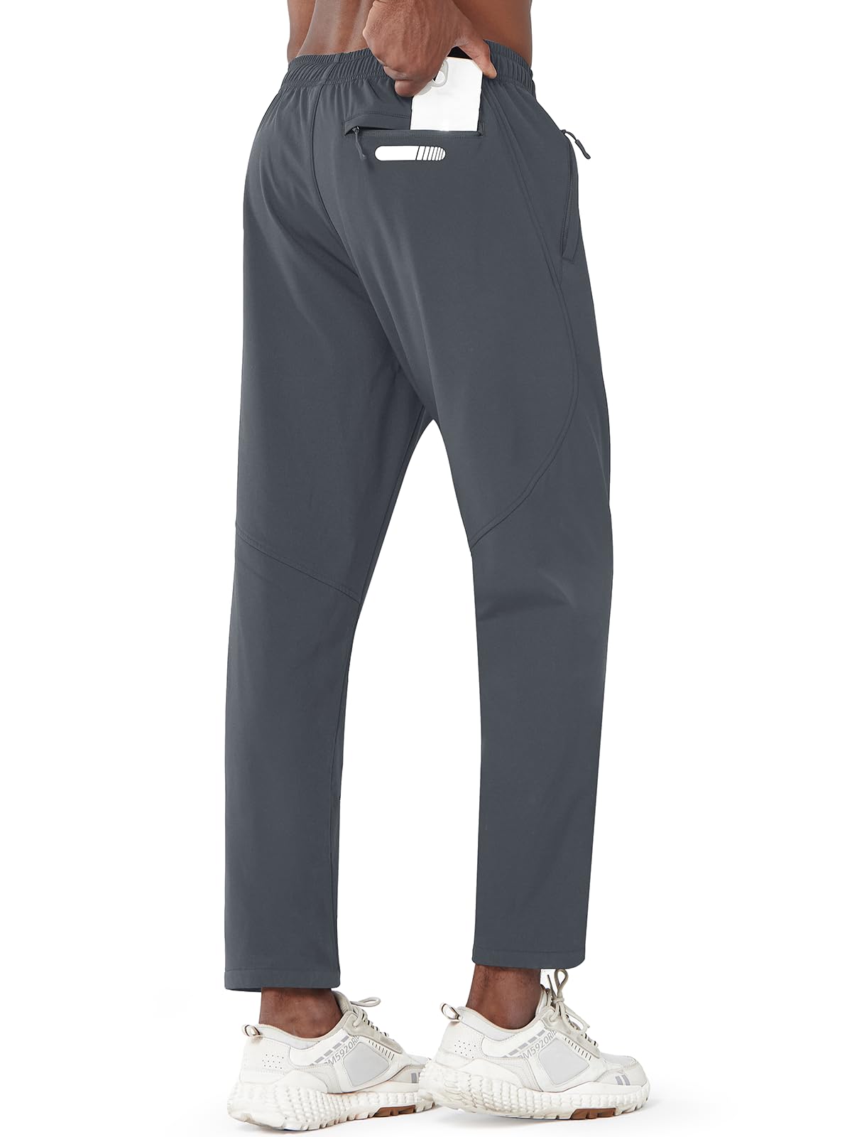 
Men's Dark Grey Fleece Lined Pants Baggy Lounge Golf Work Casual Sweatpants Pocket