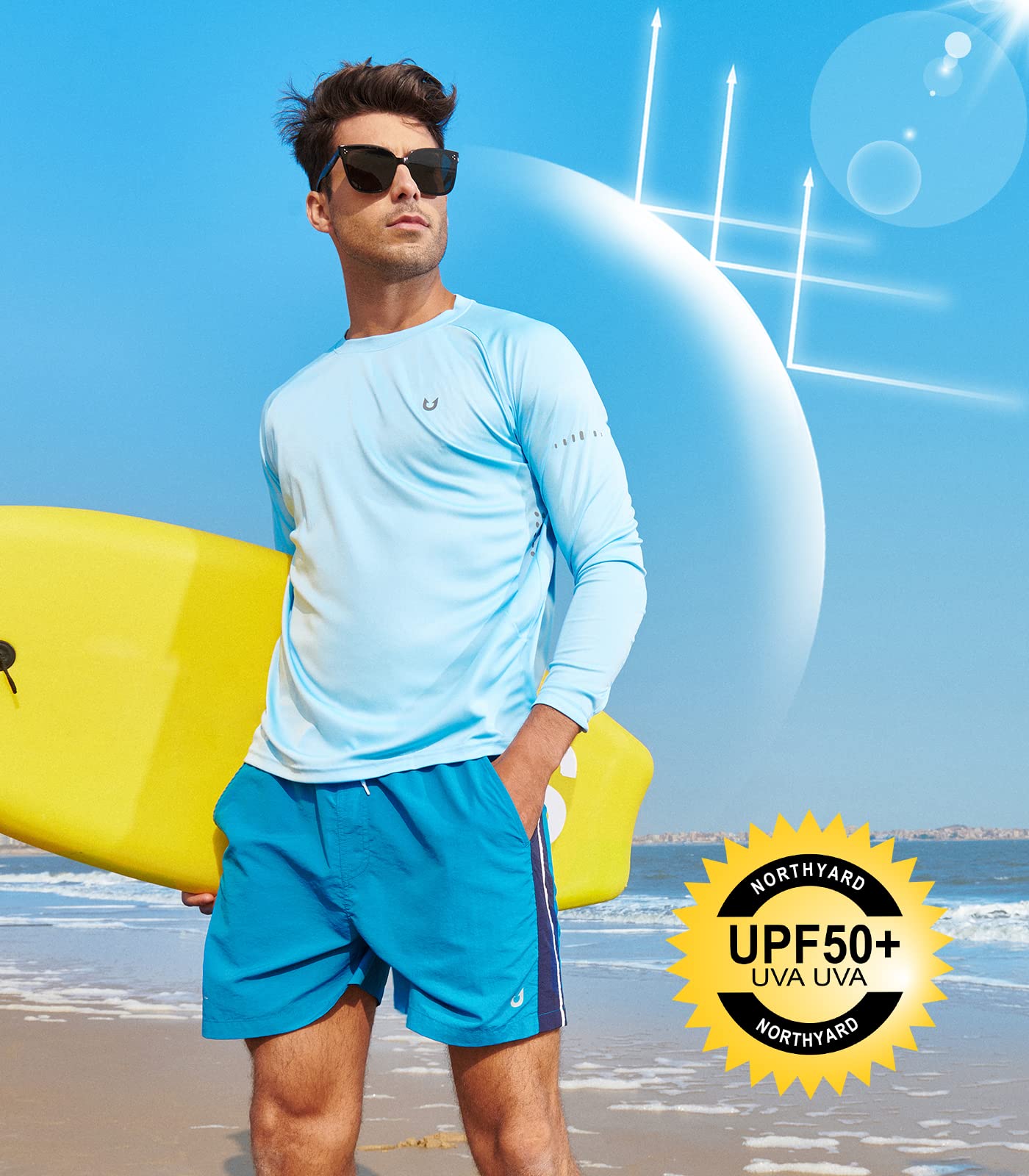 Men's Lightweight Long Sleeve Running Shirts Fishing Sun Undershirts