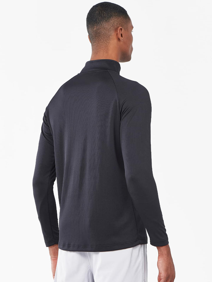 Men's Black Quarter 1/4 Zip Sweatshirt Pullover lightweight Athletic Shirts Back