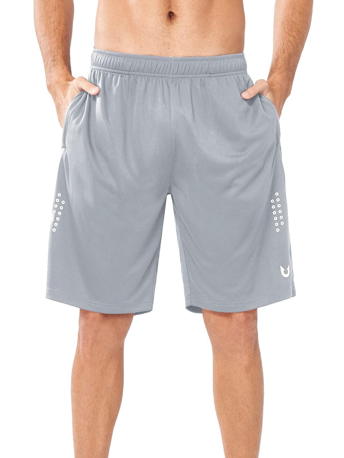 Men's Light Grey Basketball Shorts Front