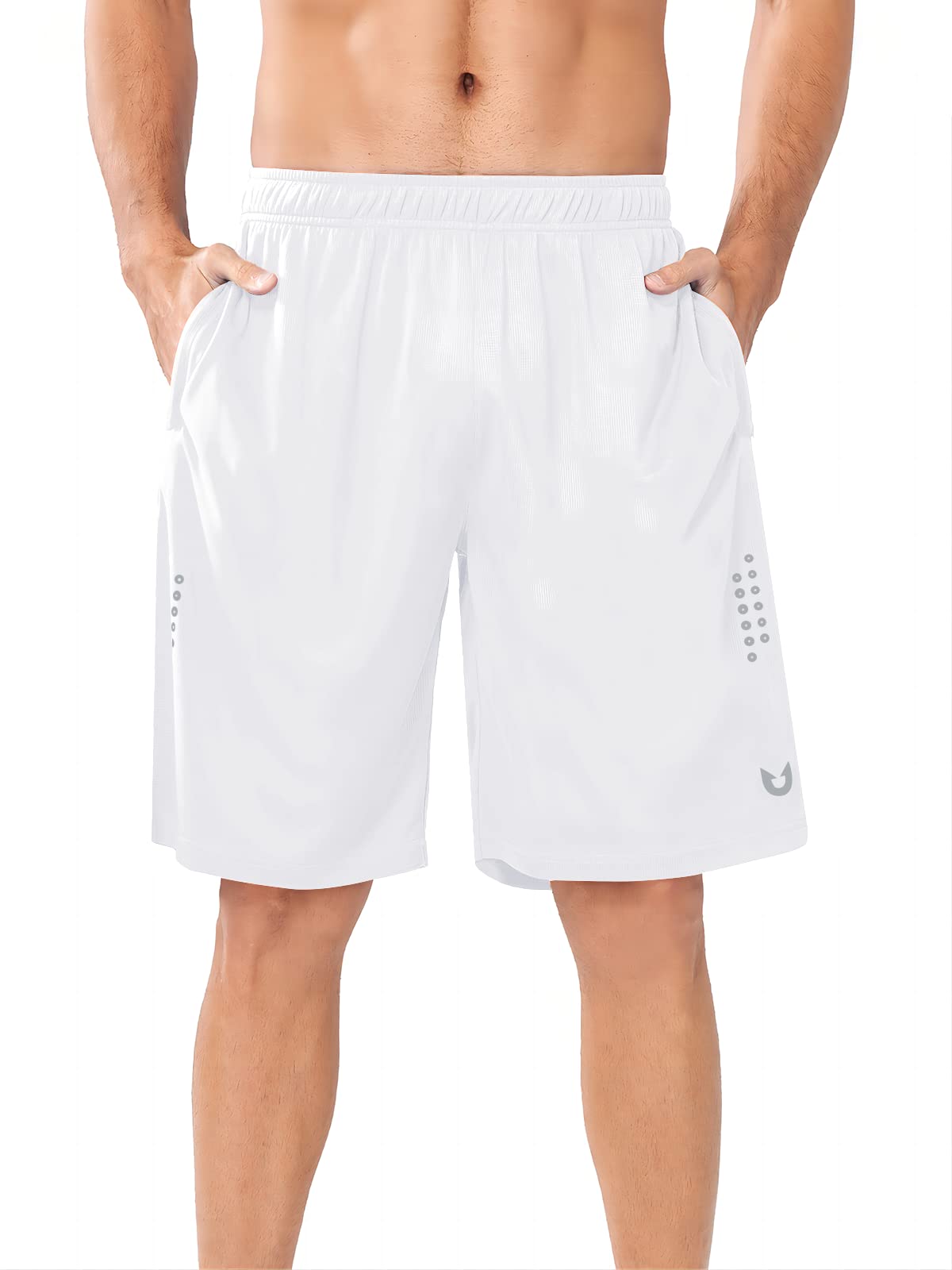 Men's White Basketball Shorts Front