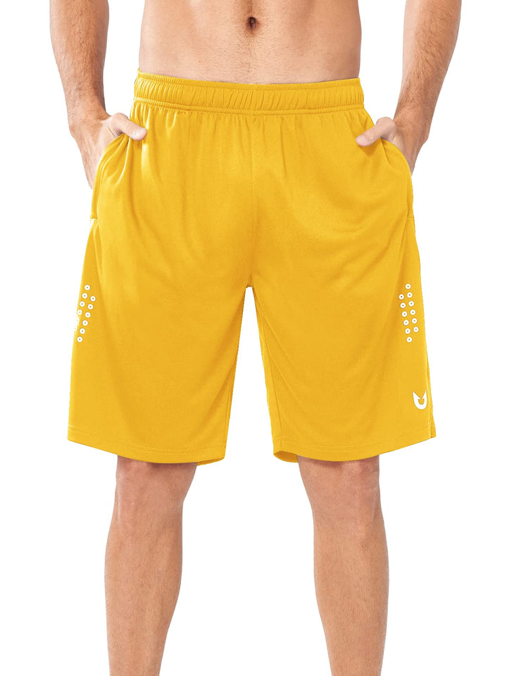 Men's Gold Basketball Shorts Front
