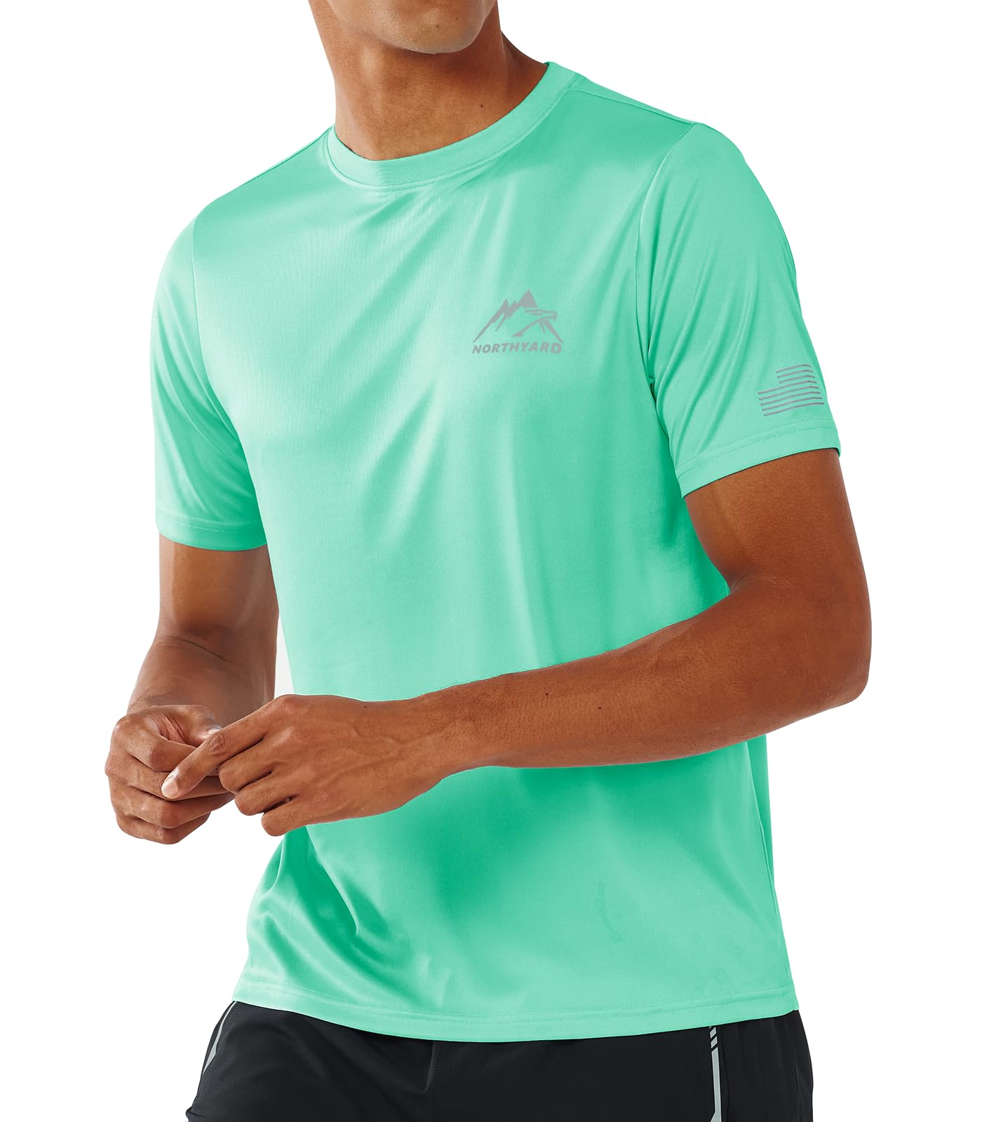 Men's Athletic Running T-Shirts Short Sleeve Workout Dry fit Gym Sport