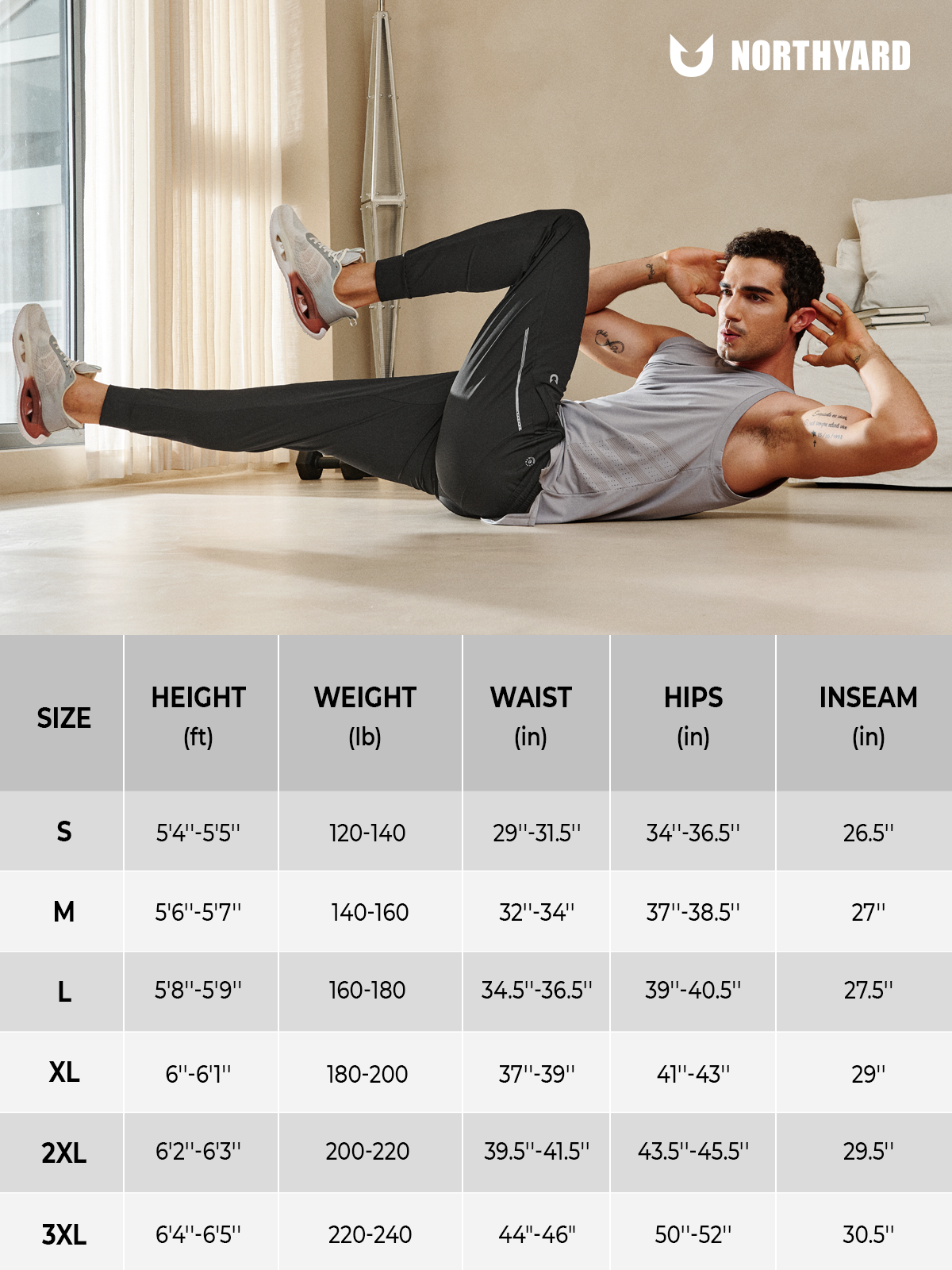 Men's MotionFlex Tapered Joggers with Zipper Pockets