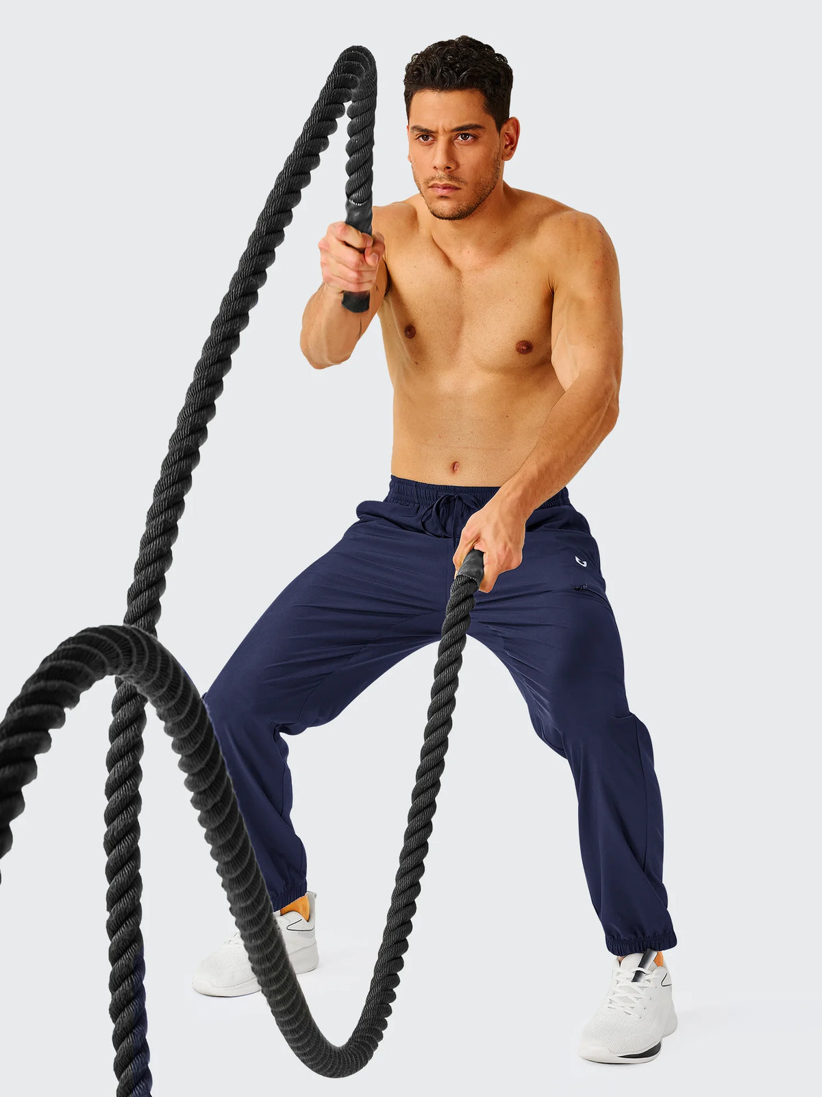 
Men's Lightweight Hiking Joggers with 4 Zipper Pockets — NORTHYARD men's navy hiking joggers, active outdoor styling — navy