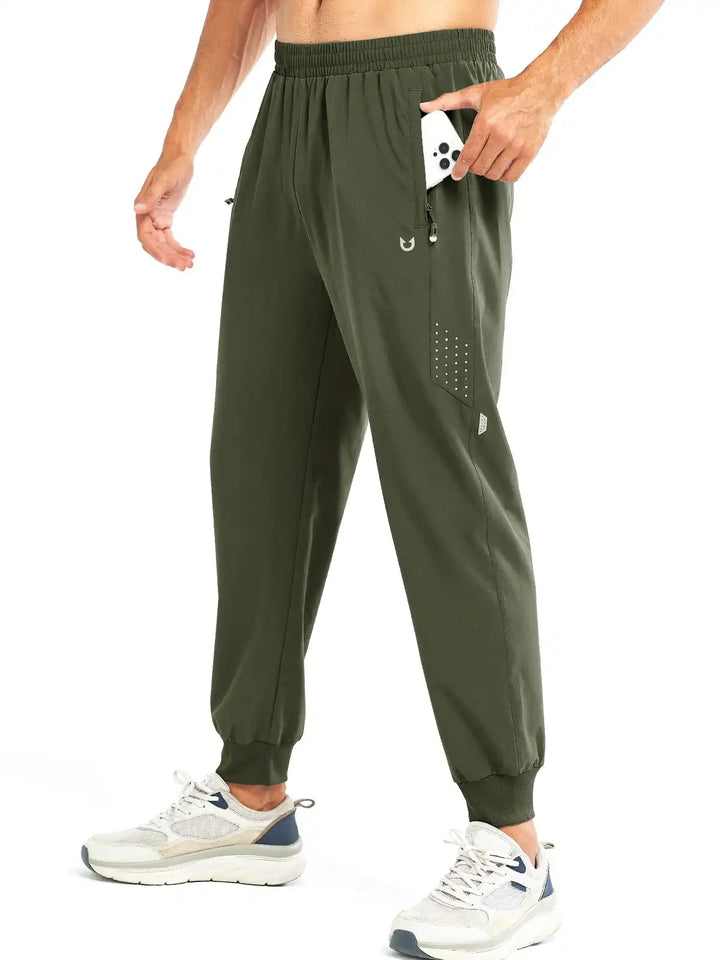 Men's Army Green Lightweight Athletic Joggers Gym Workout Sport Pants for Running