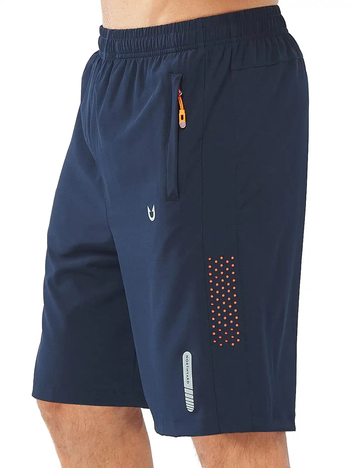 Northyard Men's Navy 9 inch inseam Athletic Shorts Lightweight for Run Hiking Workout